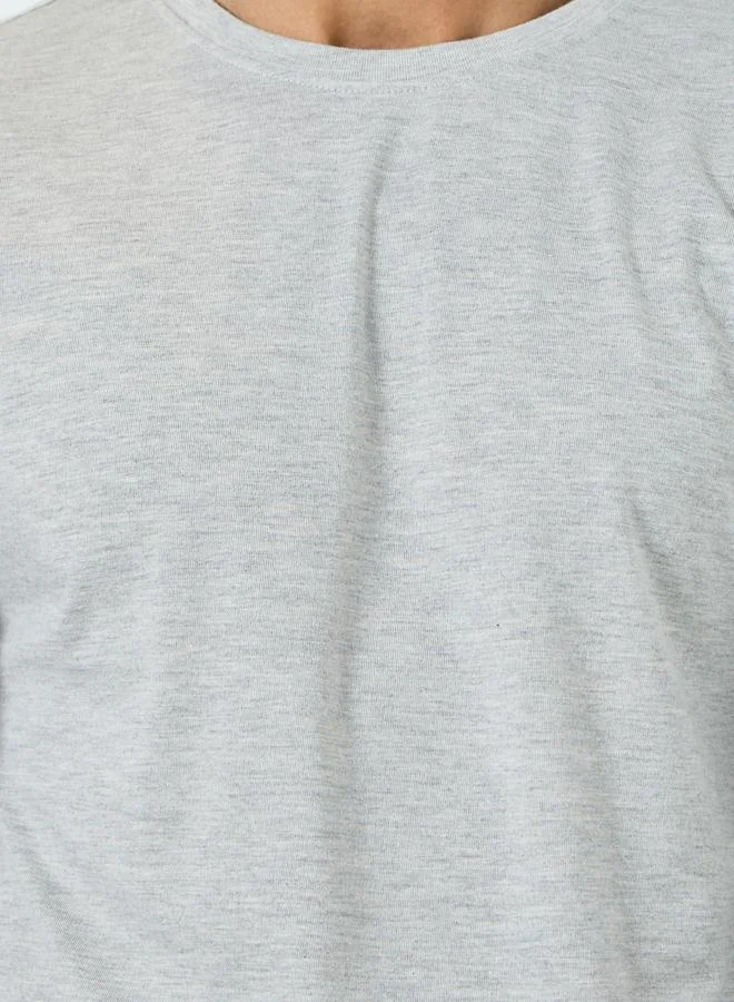 Styli Men Grey Long Sleeve T-Shirt and Pyjama Set